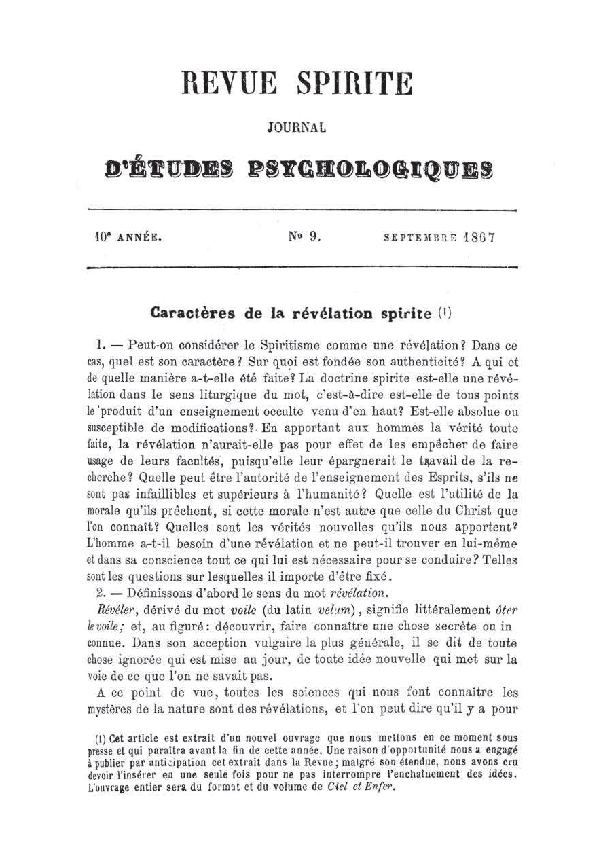 Figura SEQ Figure * ARABIC 2: Revue Spirite, setembro de 1867, p. 257.